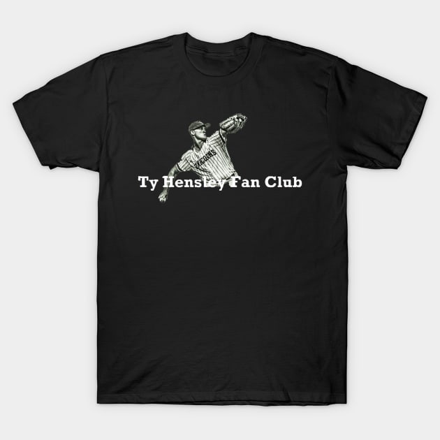 Ty Hensley Fan Club Retro Worn Design T-Shirt by Bleeding Yankee Blue